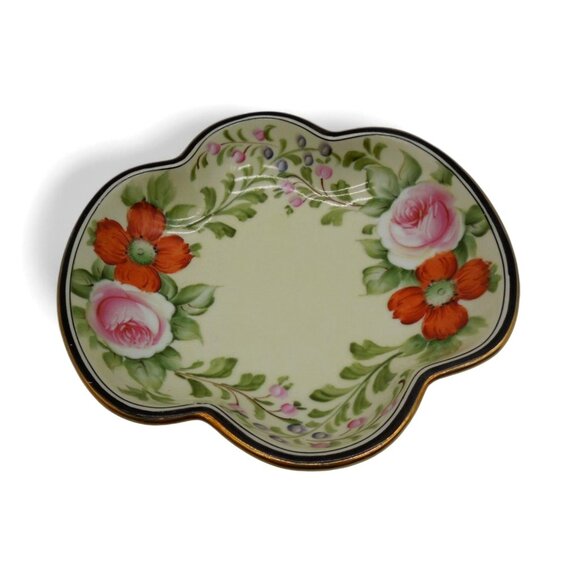NORITAKE Floral Poppy Hand-Painted Porcelain Dish Made In Japan, Vintage - Picture 2 of 11